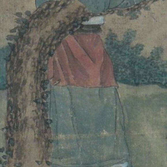 Song Dynasty Chinese Scholar and Pine Tree Painting - Picture 5 of 11